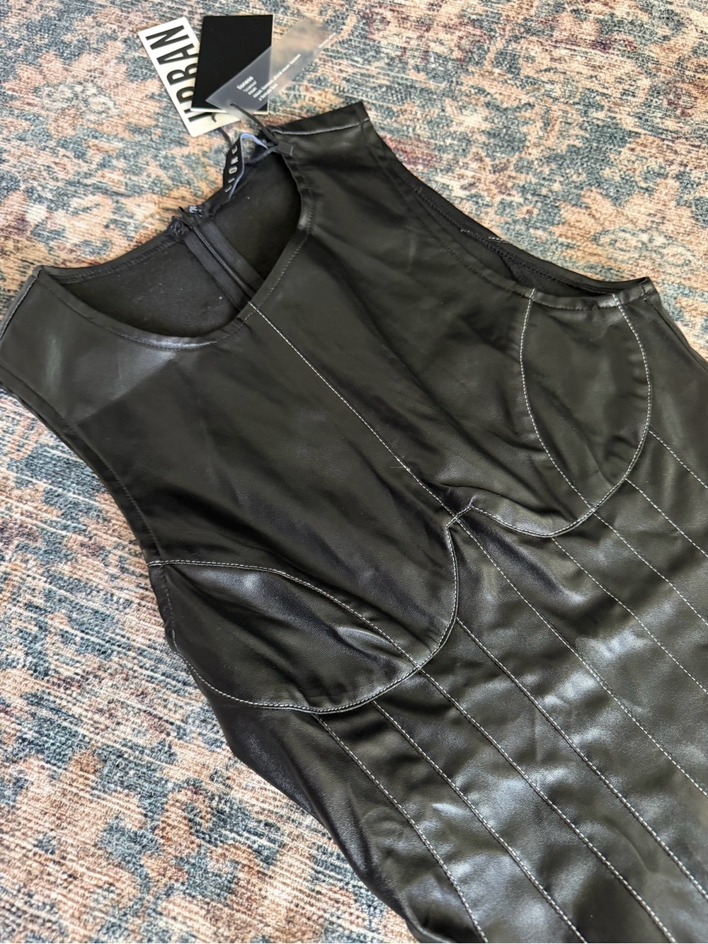 NEW Lioness Le Chateau Pleather Corset Style Bodice Sleeveless Mini Dress XS - Picture 6 of 14